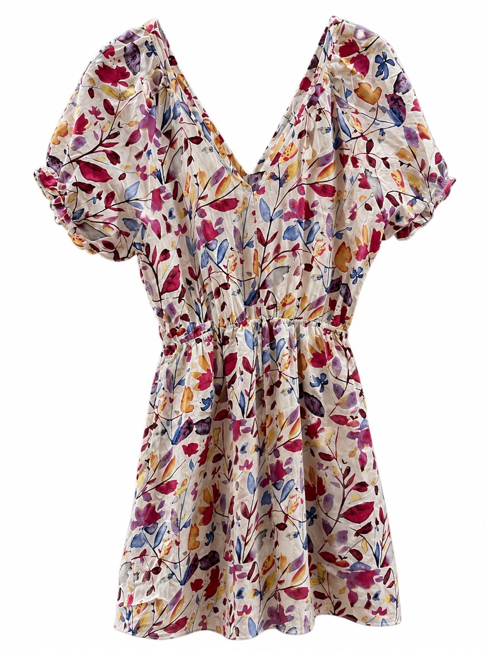 Staccato Floral V-Neck Midi Dress